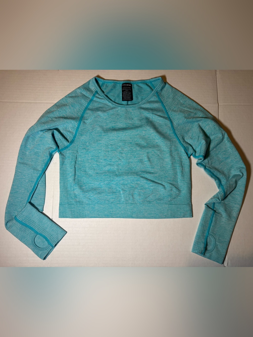 PINK Victoria’s Secret Teal Seamless Crop Top XL